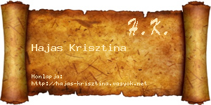 Hajas Krisztina névjegykártya